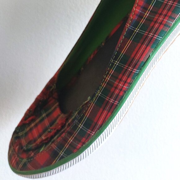 KEDS Women's Quad Red Stewart Plaid Slip On Sneakers - Red/Green/White - Size 8M - Picture 8 of 13